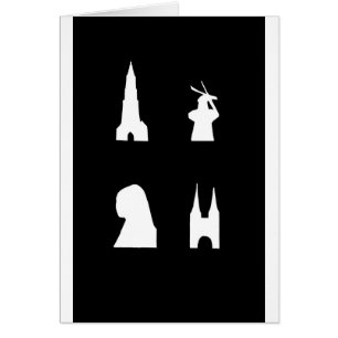 Delft-Silhouette auf schwarz