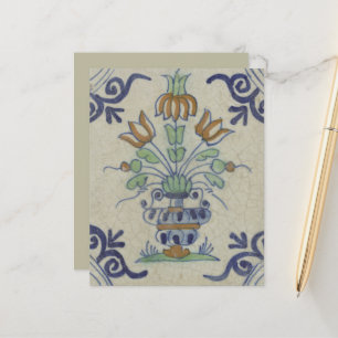 Delft Tile Antique Keramik Blume Pot