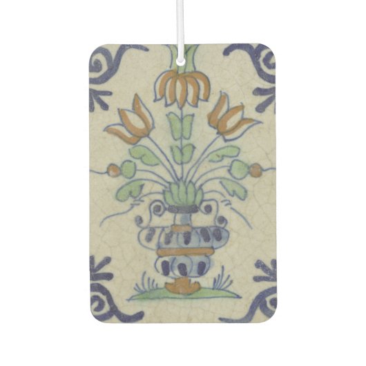 Delft Tile Antique Keramik Blume Pot Autolufterfrischer (Vorderseite)
