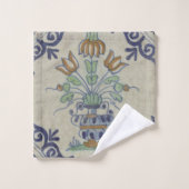 Delft Tile Antique Keramik Blume Pot Badhandtuch Set (Waschlappen)