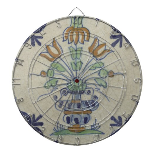 Delft Tile Antique Keramik Blume Pot Dartscheibe (vorne)