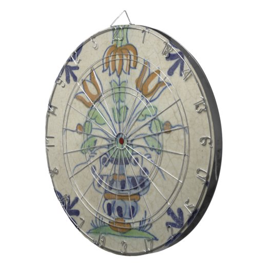 Delft Tile Antique Keramik Blume Pot Dartscheibe (Vorderseite rechts)