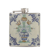 Delft Tile Antique Keramik Blume Pot Flachmann (Vorderseite)