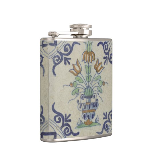 Delft Tile Antique Keramik Blume Pot Flachmann (Rechts)