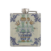 Delft Tile Antique Keramik Blume Pot Flachmann (Rückseite)