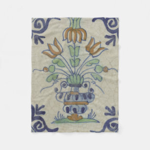 Delft Tile Antique Keramik Blume Pot Fleecedecke