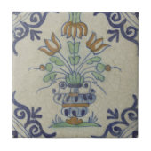 Delft Tile Antique Keramik Blume Pot Fliese (Vorderseite)