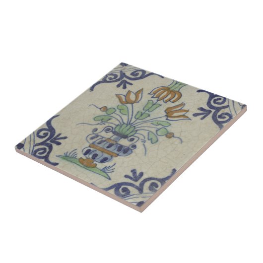 Delft Tile Antique Keramik Blume Pot Fliese (Seite)