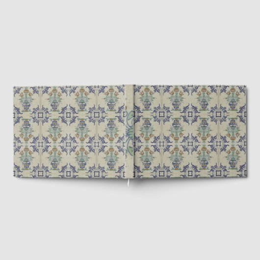 Delft Tile Antique Keramik Blume Pot Gästebuch (Voll)