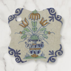 Delft Tile Antique Keramik Blume Pot Geschenkanhänger