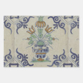 Delft Tile Antique Keramik Blume Pot Geschenkpapier Set (Vorderseite 2)