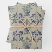 Delft Tile Antique Keramik Blume Pot Geschenkpapier Set (Beispiel)