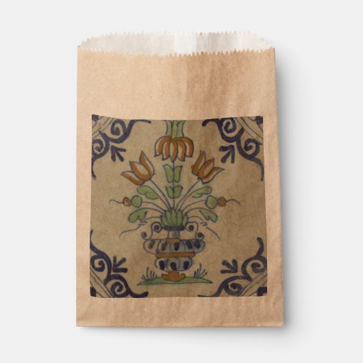 Delft Tile Antique Keramik Blume Pot Geschenktütchen (Vorderseite)