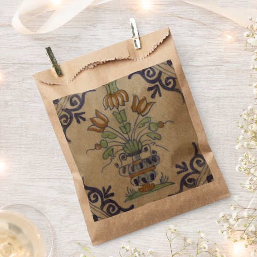Delft Tile Antique Keramik Blume Pot Geschenktütchen (Ausgeschnitten)