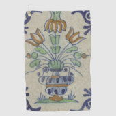 Delft Tile Antique Keramik Blume Pot Golfhandtuch (Vorderseite)