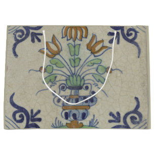 Delft Tile Antique Keramik Blume Pot Große Geschenktüte