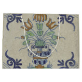 Delft Tile Antique Keramik Blume Pot Große Geschenktüte (Rückseite)