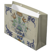 Delft Tile Antique Keramik Blume Pot Große Geschenktüte (Vorderseite Schrägansicht)
