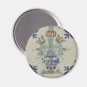 Delft Tile Antique Keramik Blume Pot Magnet (Vorderseite/Rückseite)