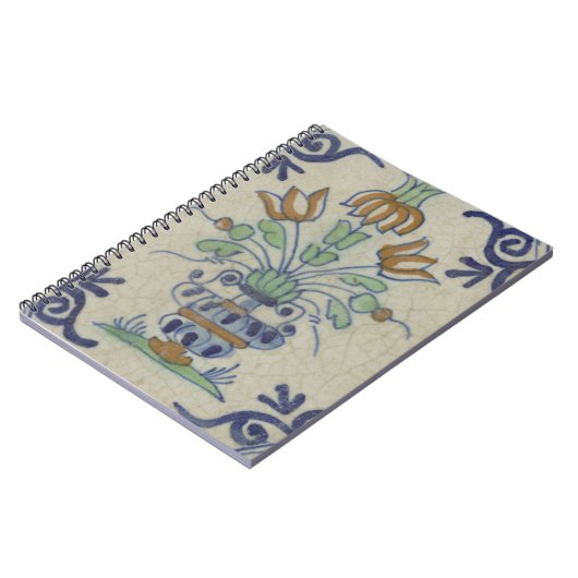 Delft Tile Antique Keramik Blume Pot Notizblock (Linke Seite)