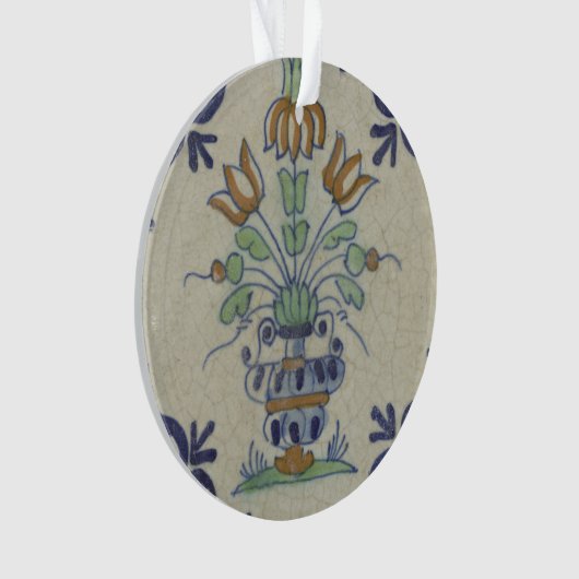 Delft Tile Antique Keramik Blume Pot Ornament (Vorderseite)