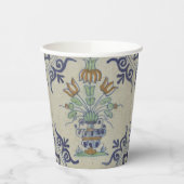 Delft Tile Antique Keramik Blume Pot Pappbecher (Links)