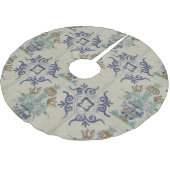 Delft Tile Antique Keramik Blume Pot Polyester Weihnachtsbaumdecke (Schrägansicht)