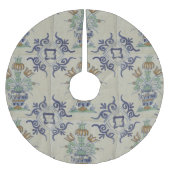 Delft Tile Antique Keramik Blume Pot Polyester Weihnachtsbaumdecke (Vorderseite)