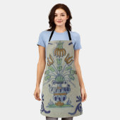 Delft Tile Antique Keramik Blume Pot Schürze (Getragen)