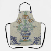 Delft Tile Antique Keramik Blume Pot Schürze (Vorderseite)