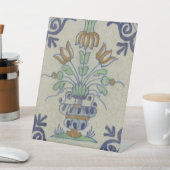 Delft Tile Antique Keramik Blume Pot Sockelschild (In SItu)