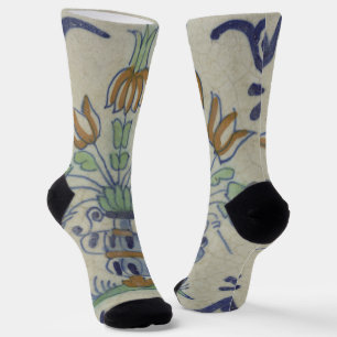 Delft Tile Antique Keramik Blume Pot Socken