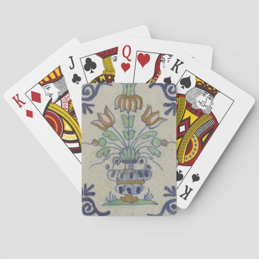 Delft Tile Antique Keramik Blume Pot Spielkarten (Rückseite)