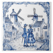 Delft Tile Blau und Weiß Tile Fliese (Vorderseite)