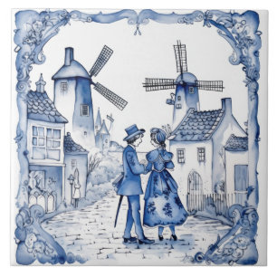Delft Tile Blau und Weiß Tile Fliese
