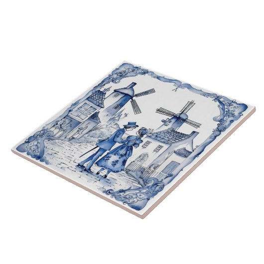 Delft Tile Blau und Weiß Tile Fliese (Seite)