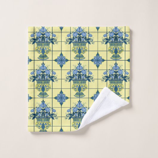 Delft Tile Pattern Badhandtuch Set (Waschlappen)