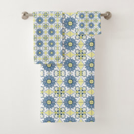 Delft Tile Pattern Badhandtuch Set