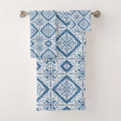 Delft Tile Pattern Badhandtuch Set (Insitu)