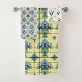 Delft Tile Pattern Badhandtuch Set