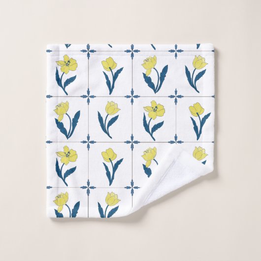 Delft Tile Pattern Badhandtuch Set (Waschlappen)