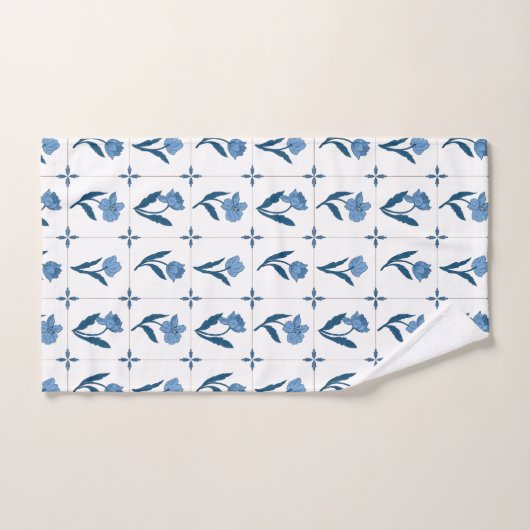 Delft Tile Pattern Badhandtuch Set (Handtuch)