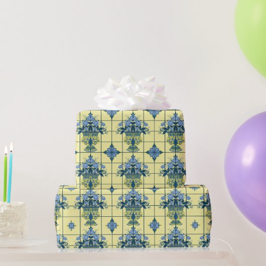 Delft Tile Pattern Geschenkpapier (Partygeschenke)