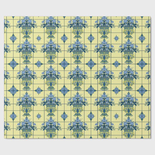 Delft Tile Pattern Geschenkpapier (Flach)