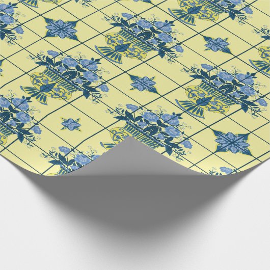 Delft Tile Pattern Geschenkpapier (Ecke)