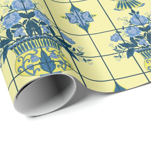 Delft Tile Pattern Geschenkpapier (Rolleneckpunkt)