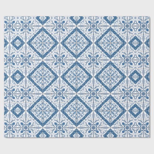 Delft Tile Pattern Geschenkpapier (Flach)
