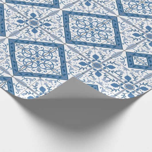 Delft Tile Pattern Geschenkpapier (Ecke)
