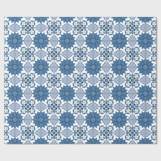Delft Tile Pattern Geschenkpapier (Flach)