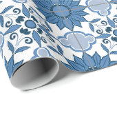 Delft Tile Pattern Geschenkpapier (Rolleneckpunkt)